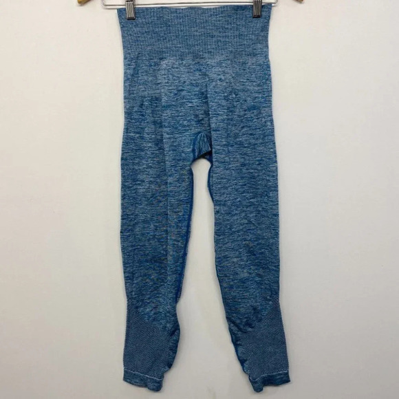 Zella Women's M Blue 11" High Rise Leggings Tights Nylon Spandex Blend - Picture 1 of 4